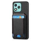 For Honor 400 Lite Global Carbon Fiber Vertical Flip Wallet Stand Phone Case(Black) - 2