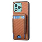 For Honor 400 Lite Global Carbon Fiber Vertical Flip Wallet Stand Phone Case(Brown) - 2