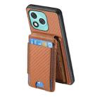 For Honor 400 Lite Global Carbon Fiber Vertical Flip Wallet Stand Phone Case(Brown) - 3