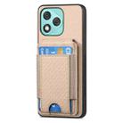 For Honor 400 Lite Global Carbon Fiber Vertical Flip Wallet Stand Phone Case(Khaki) - 2