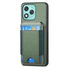 For Honor 400 Lite Global Carbon Fiber Vertical Flip Wallet Stand Phone Case(Green) - 2