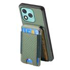 For Honor 400 Lite Global Carbon Fiber Vertical Flip Wallet Stand Phone Case(Green) - 3