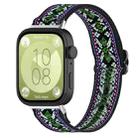 For Huawei Watch Fit 3 Ethnic Style Elastic Nylon Watch Band(Green Purple) - 1