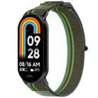 For Xiaomi Mi Band 8 Loop Nylon Hook and Loop Fastener Watch Band(Blackish Green) - 1