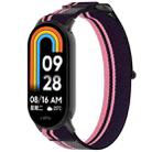 For Xiaomi Mi Band 8 NFC Loop Nylon Hook and Loop Fastener Watch Band(Pink Purple) - 1