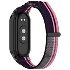 For Xiaomi Mi Band 8 NFC Loop Nylon Hook and Loop Fastener Watch Band(Pink Purple) - 2