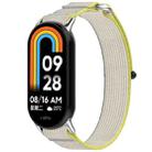 For Xiaomi Mi Band 8 NFC Loop Nylon Hook and Loop Fastener Watch Band(Yellow Gray) - 1