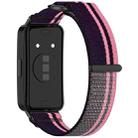 For Huawei Band 9 Loop Nylon Hook and Loop Fastener Watch Band(Pink Purple) - 2