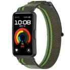 For Huawei Band 9 Loop Nylon Hook and Loop Fastener Watch Band(Blackish Green) - 1