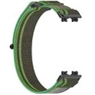 For Huawei Band 9 Loop Nylon Hook and Loop Fastener Watch Band(Blackish Green) - 3