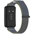 For Huawei Band 9 Loop Nylon Hook and Loop Fastener Watch Band(Green Gray) - 2