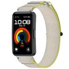 For Huawei Band 9 Loop Nylon Hook and Loop Fastener Watch Band(Yellow Gray) - 1