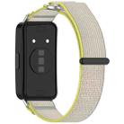 For Huawei Band 9 Loop Nylon Hook and Loop Fastener Watch Band(Yellow Gray) - 2