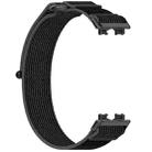 For Huawei Band 9 Loop Nylon Hook and Loop Fastener Watch Band(Black Gray) - 3