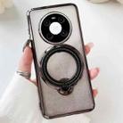 For Huawei Mate 40 Rotation MagSafe Holder Gradient Glitter TPU Phone Case(Black) - 1