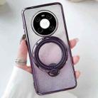 For Huawei Mate 40 Pro Rotation MagSafe Holder Gradient Glitter TPU Phone Case(Night Purple) - 1
