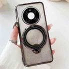 For Huawei Mate 40 Pro+ Rotation MagSafe Holder Gradient Glitter TPU Phone Case(Black) - 1