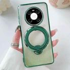 For Huawei Mate 40 Pro+ Rotation MagSafe Holder Gradient Glitter TPU Phone Case(Pine Green) - 1