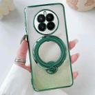 For  Huawei Mate 50 Rotation MagSafe Holder Gradient Glitter TPU Phone Case(Pine Green) - 1