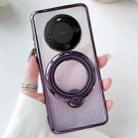 For Huawei Mate 60 Rotation MagSafe Holder Gradient Glitter TPU Phone Case(Night Purple) - 1