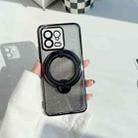 For Xiaomi  Poco X4 Pro Rotation MagSafe Holder Gradient Glitter TPU Phone Case(Black) - 1