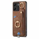 For Redmi Note 13 5G Retro Skin-feel Ring Card Bag Phone Case with Hang Loop(Brown) - 2