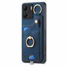 For Redmi Note 13 5G Retro Skin-feel Ring Card Bag Phone Case with Hang Loop(Blue) - 2