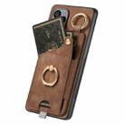 For Redmi 13C Retro Skin-feel Ring Card Bag Phone Case with Hang Loop(Brown) - 3