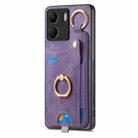 For Redmi Note 13 Pro+ 5G Retro Skin-feel Ring Card Bag Phone Case with Hang Loop(Purple) - 2