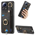 For Xiaomi Civi 2 Retro Skin-feel Ring Card Bag Phone Case with Hang Loop(Black) - 1