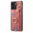 For Xiaomi Mi 11 Lite Retro Skin-feel Ring Card Bag Phone Case with Hang Loop(Pink) - 2