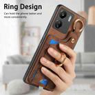 For Redmi Note 10 4G Retro Skin-feel Ring Card Bag Phone Case with Hang Loop(Purple) - 4