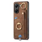 For Redmi Turbo 4 Retro Skin-feel Ring Card Bag Phone Case with Hang Loop(Brown) - 2