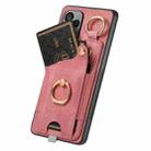 For Xiaomi Poco X7 Pro Retro Skin-feel Ring Card Bag Phone Case with Hang Loop(Pink) - 3