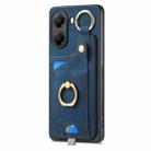 For Xiaomi Poco X7 Pro Retro Skin-feel Ring Card Bag Phone Case with Hang Loop(Blue) - 2