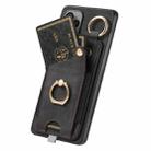 For Redmi K80 / Poco F7 Pro Retro Skin-feel Ring Card Bag Phone Case with Hang Loop(Black) - 3