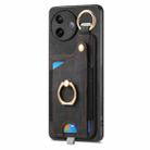 For Redmi K80 Pro / Poco F7 Ultra Retro Skin-feel Ring Card Bag Phone Case with Hang Loop(Black) - 2