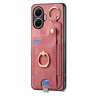 For Redmi Turbo 4 Pro Retro Skin-feel Ring Card Bag Phone Case with Hang Loop(Pink) - 2