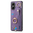 For Redmi Turbo 4 Pro Retro Skin-feel Ring Card Bag Phone Case with Hang Loop(Purple) - 2