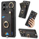 For Redmi Turbo 4 Pro Retro Skin-feel Ring Card Bag Phone Case with Hang Loop(Black) - 1