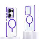 For Xiaomi Redmi Note 13 Pro 4G Magsafe Two-color TPU Transparent PC Shockproof Phone Case(Purple) - 1