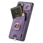 For OnePlus Nord CE3 Retro Skin-feel Ring Card Bag Phone Case with Hang Loop(Purple) - 3