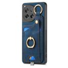 For OnePlus Nord CE3 Lite Retro Skin-feel Ring Card Bag Phone Case with Hang Loop(Blue) - 2