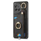 For OnePlus Nord CE3 Lite Retro Skin-feel Ring Card Bag Phone Case with Hang Loop(Black) - 2