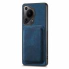 For Huawei Pura 70 Retro Leather Card Bag Magnetic Phone Case(Blue) - 2