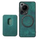 For Huawei Pura 70 Retro Leather Card Bag Magnetic Phone Case(Green) - 3
