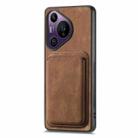 For Huawei Pura 70 Pro Retro Leather Card Bag Magnetic Phone Case(Brown) - 2