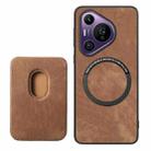 For Huawei Pura 70 Pro Retro Leather Card Bag Magnetic Phone Case(Brown) - 3