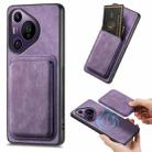 For Huawei Pura 70 Pro Retro Leather Card Bag Magnetic Phone Case(Purple) - 1