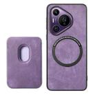 For Huawei Pura 70 Pro Retro Leather Card Bag Magnetic Phone Case(Purple) - 3